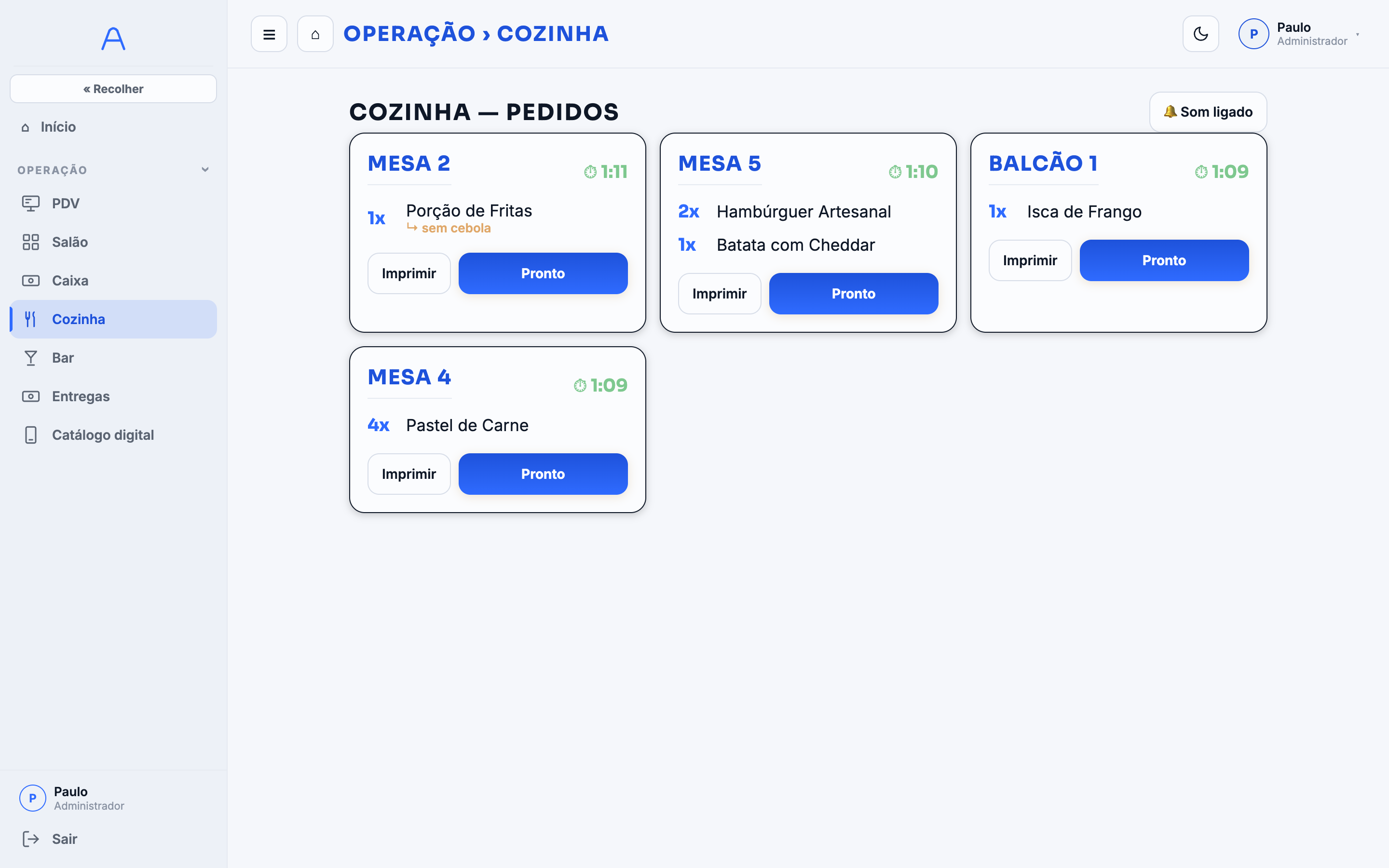 Cozinha (KDS)